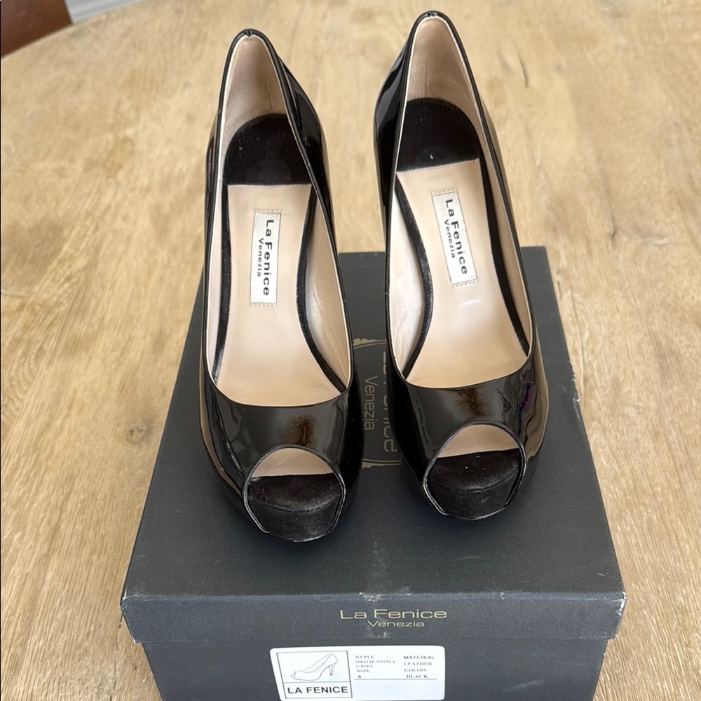 Black Peep Toe Heels